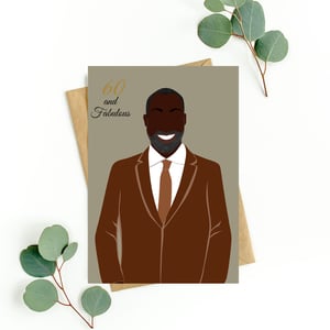 Black Man 60th Birthday Milestone Black Greeting Card