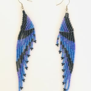 African Zulu Beaded Peacock Earrings