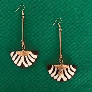 African Bone Earrings - Zebra Print