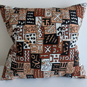African Mudcloth Print Cushion - Kese Cushions / Tribal / Pillow / 50x50cm / 20x20"