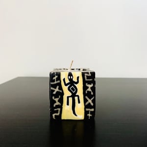 Swazi Mini Cube Candles | Mini Cube Lizard | Wax Candles Hand-Decorated