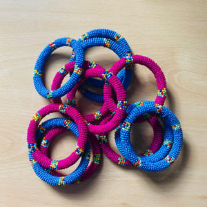 African Maasai Beaded Bracelets - Pink | Blue