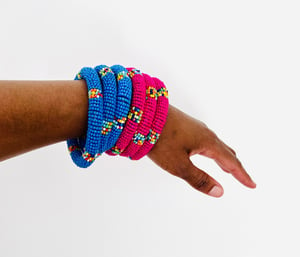 African Maasai Beaded Bracelets - Pink | Blue