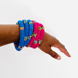 African Maasai Beaded Bracelets - Pink | Blue