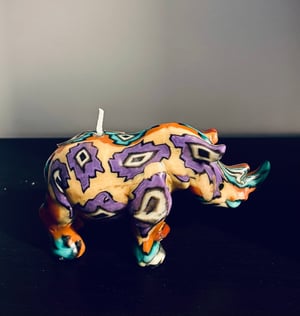 Swazi Rhino Candles | Rhino Candles | Wax Candles Hand-Decorated Animal