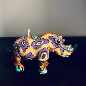 Swazi Rhino Candles | Rhino Candles | Wax Candles Hand-Decorated Animal