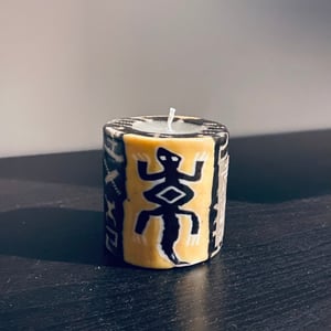 Swazi Mini Pillar Candles | Mini Pillars Lizard | Wax Candles Hand-decorated