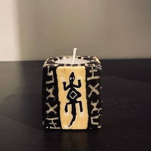 Swazi Mini Cube Candles | Mini Cube Lizard | Wax Candles Hand-Decorated