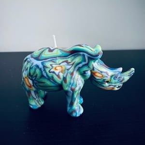 Swazi Rhino Candles | Rhino Candles | Wax Candles Hand-Decorated Animal