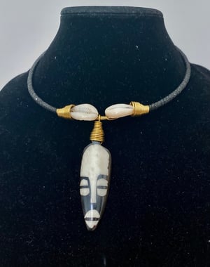 African Pendant Necklace with Mask Face | Handmade | Tribal