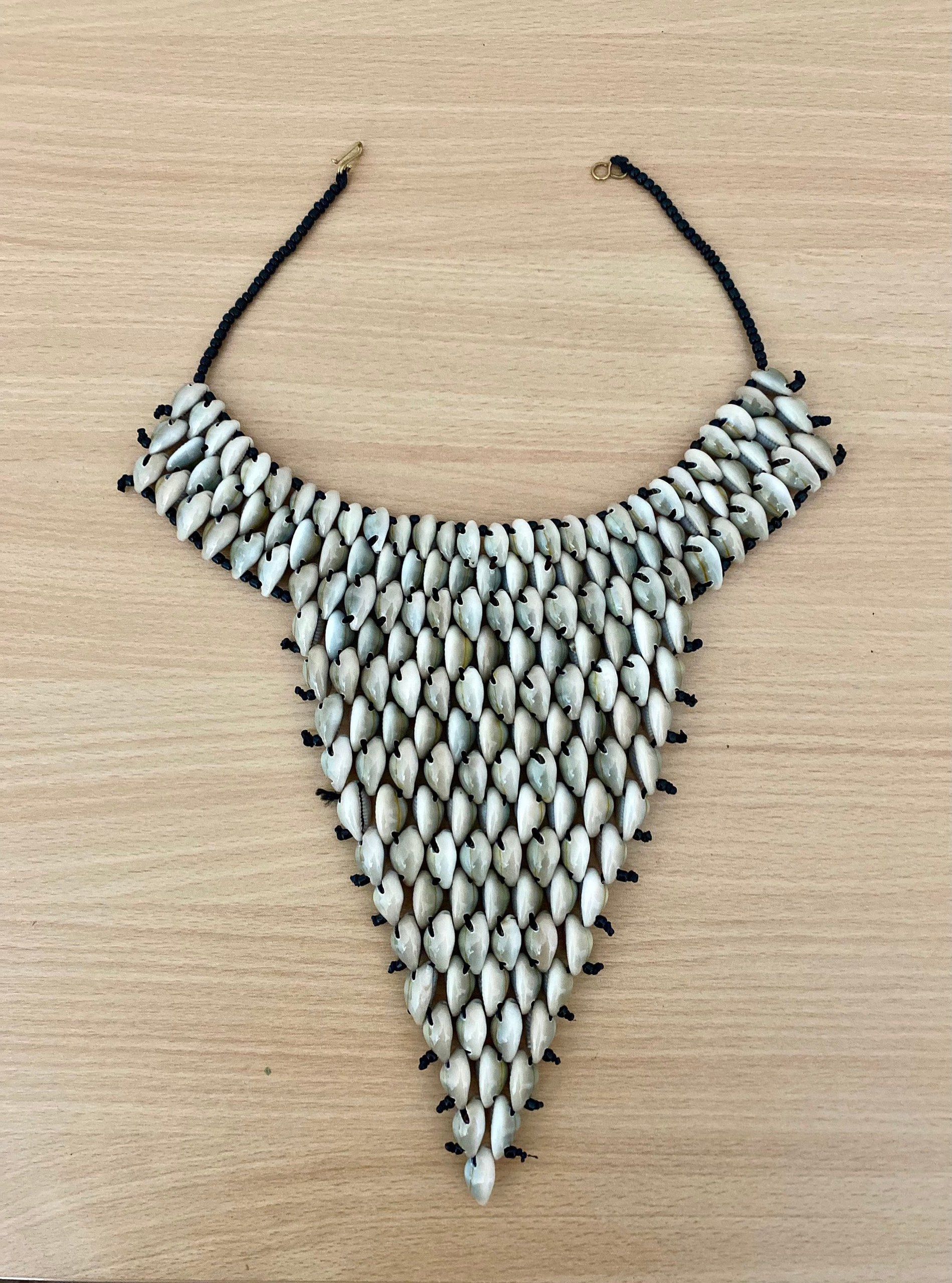 African Maasai Handmade Necklace with Cowrie Shells | Bib Necklace