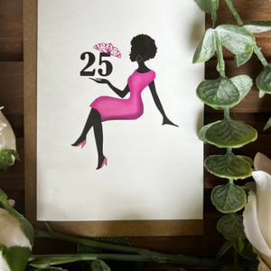 Happy 25th - Pink Dress Card