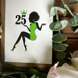 Happy 25th - Green Dress Card