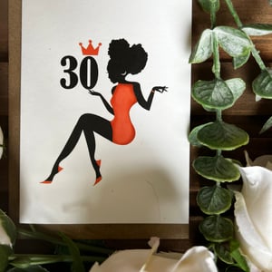 Happy 30th - Orange Dress Card