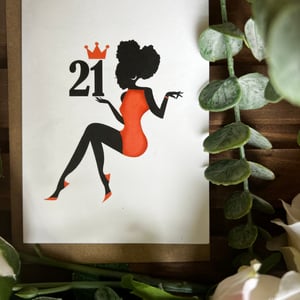 Happy 21st - Orange Dress Card