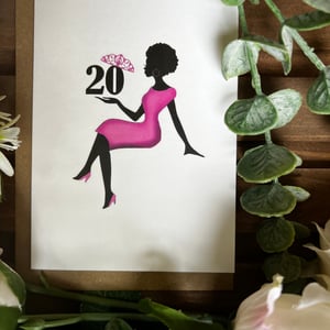 20! Embracing Adulthood - Pink Dress Card