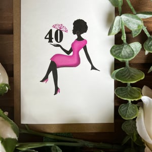 Happy 40th - Pink Dress Card