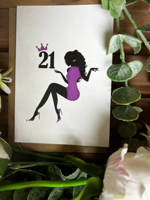 Happy 21st! - Purple Dress Card