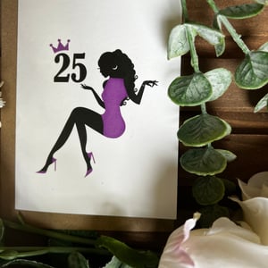 Happy 25th - Purple Dress Card