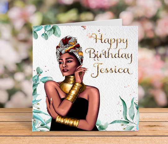 Personalised Black Empress Birthday Card