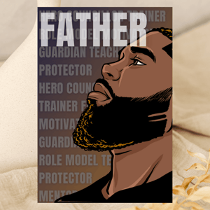 Black Father's Day Card: Roles of the Father - beard and fade