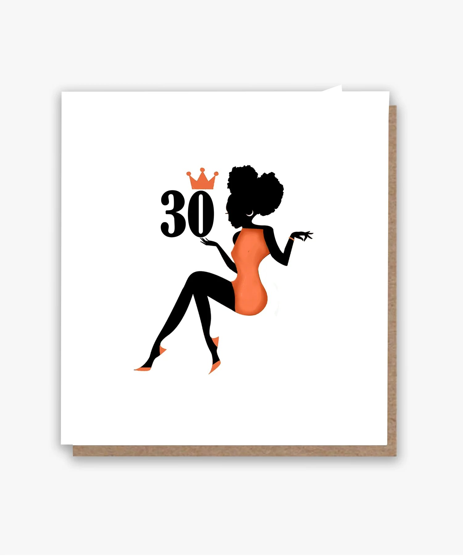 Happy 30th – Orange Dress Card