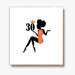 Happy 30th – Orange Dress Card