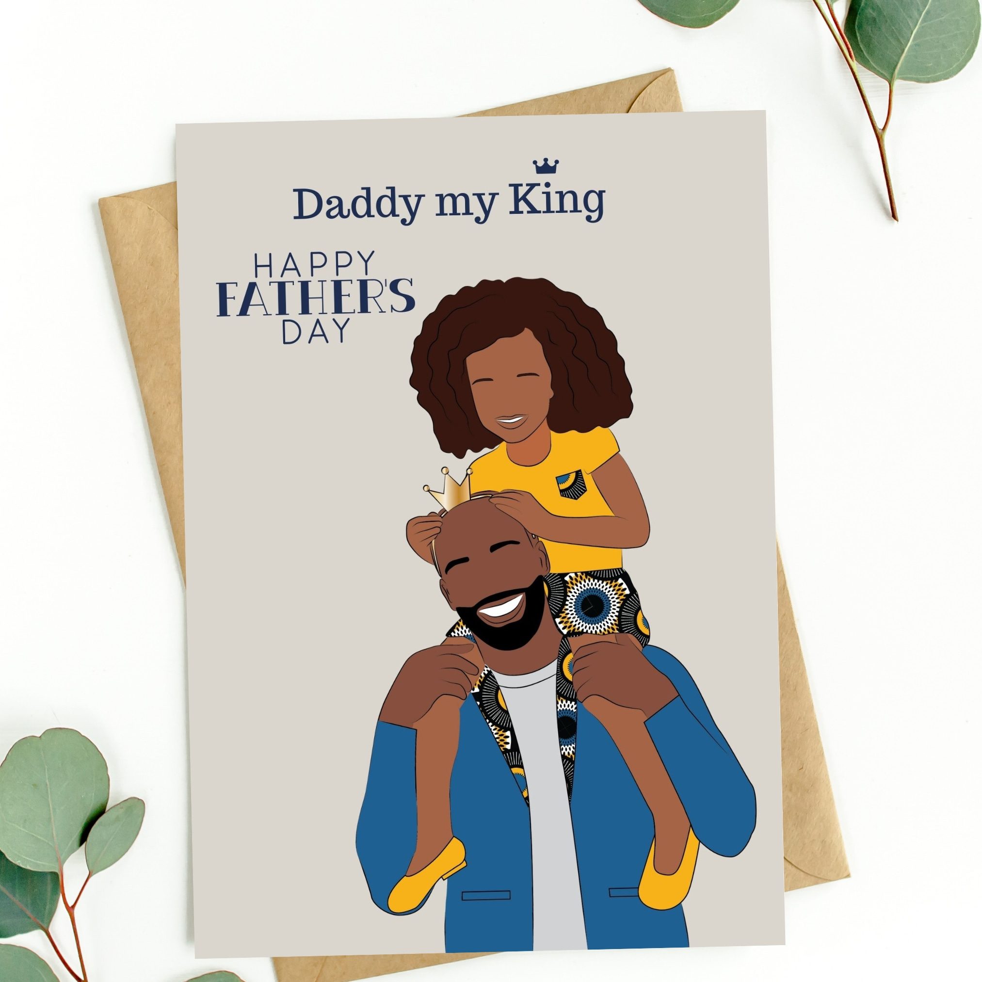 Black Dad And Daughter – Father’s Day Card