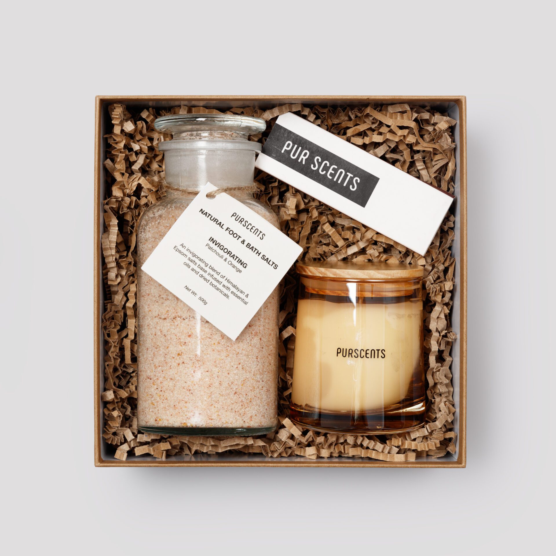 Luxury Invigorating Candle & Bath Salts Gift Set