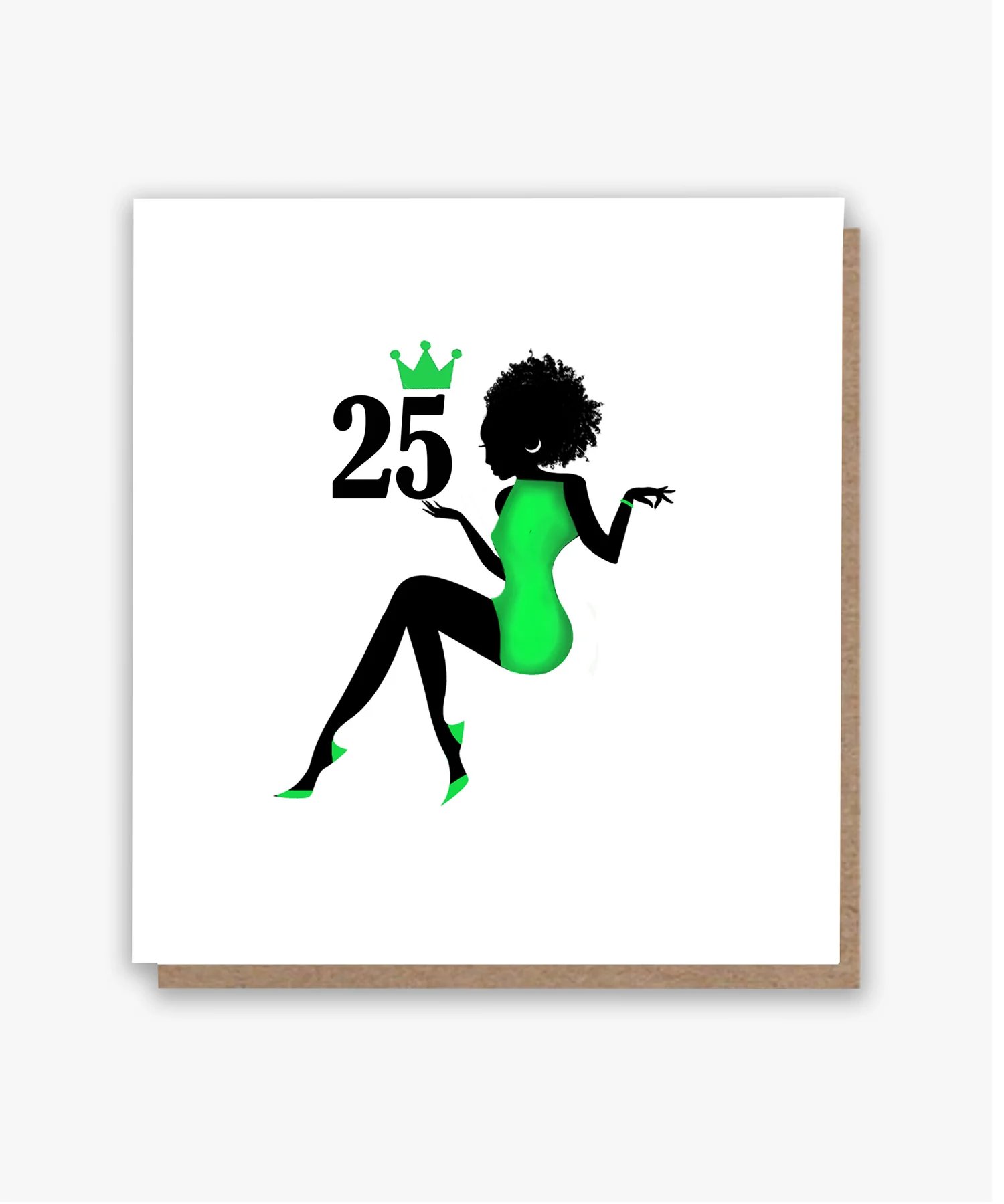 Happy 25th – Green Dress Card