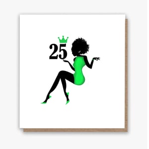 Happy 25th – Green Dress Card