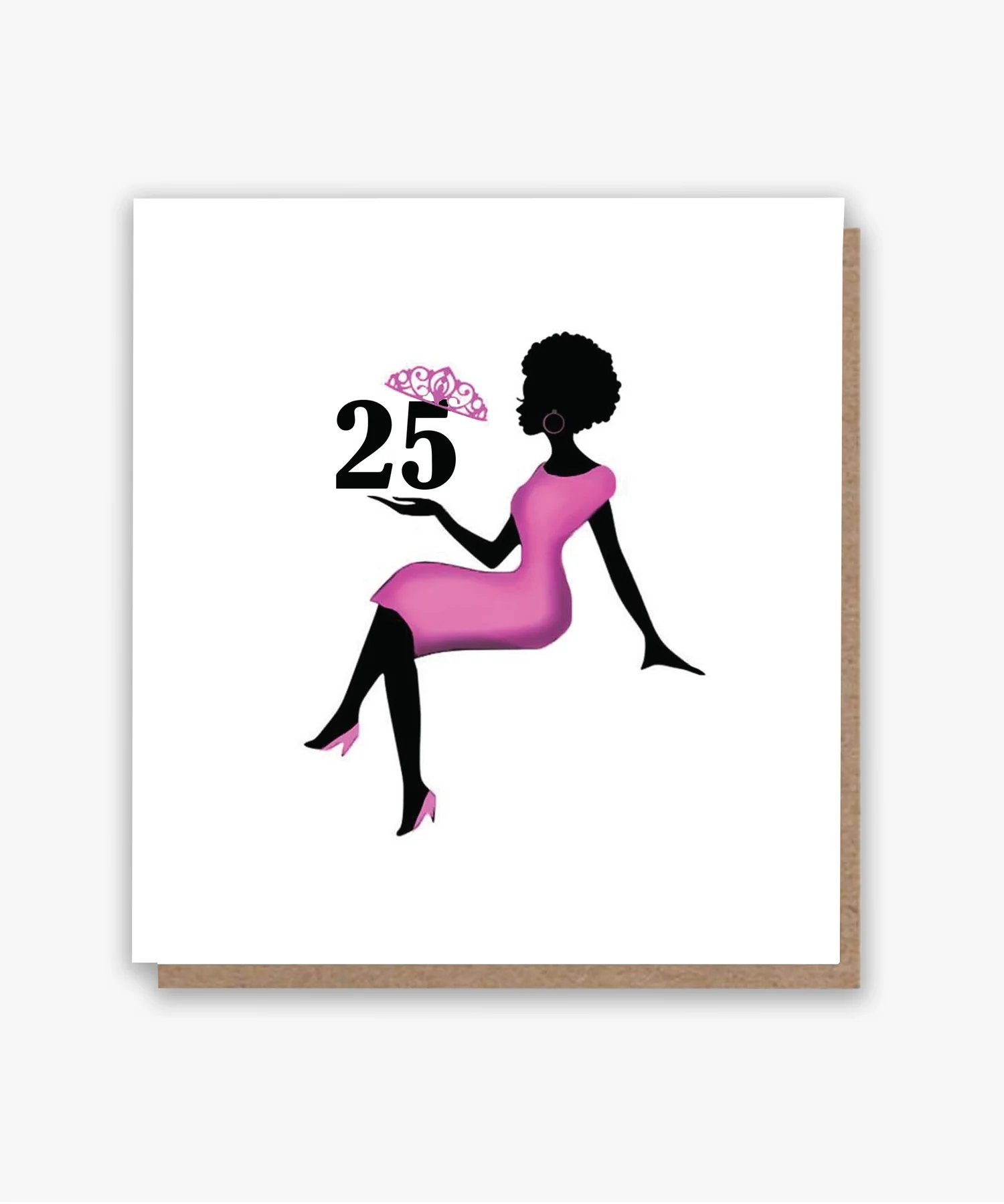 Happy 25th – Pink Dress Card