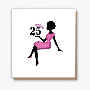 Happy 25th – Pink Dress Card