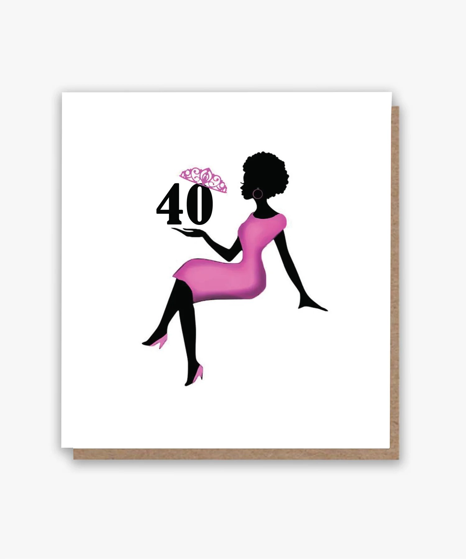 Happy 40th – Pink Dress Card
