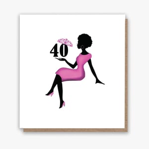 Happy 40th - Pink Dress Card