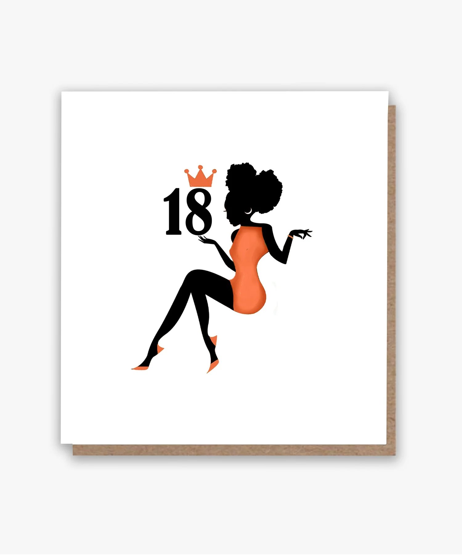 Happy 18th – Orange Dress Card