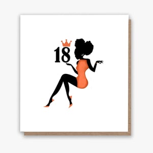 Happy 18th – Orange Dress Card