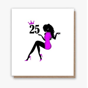 Happy 25th – Purple Dress Card