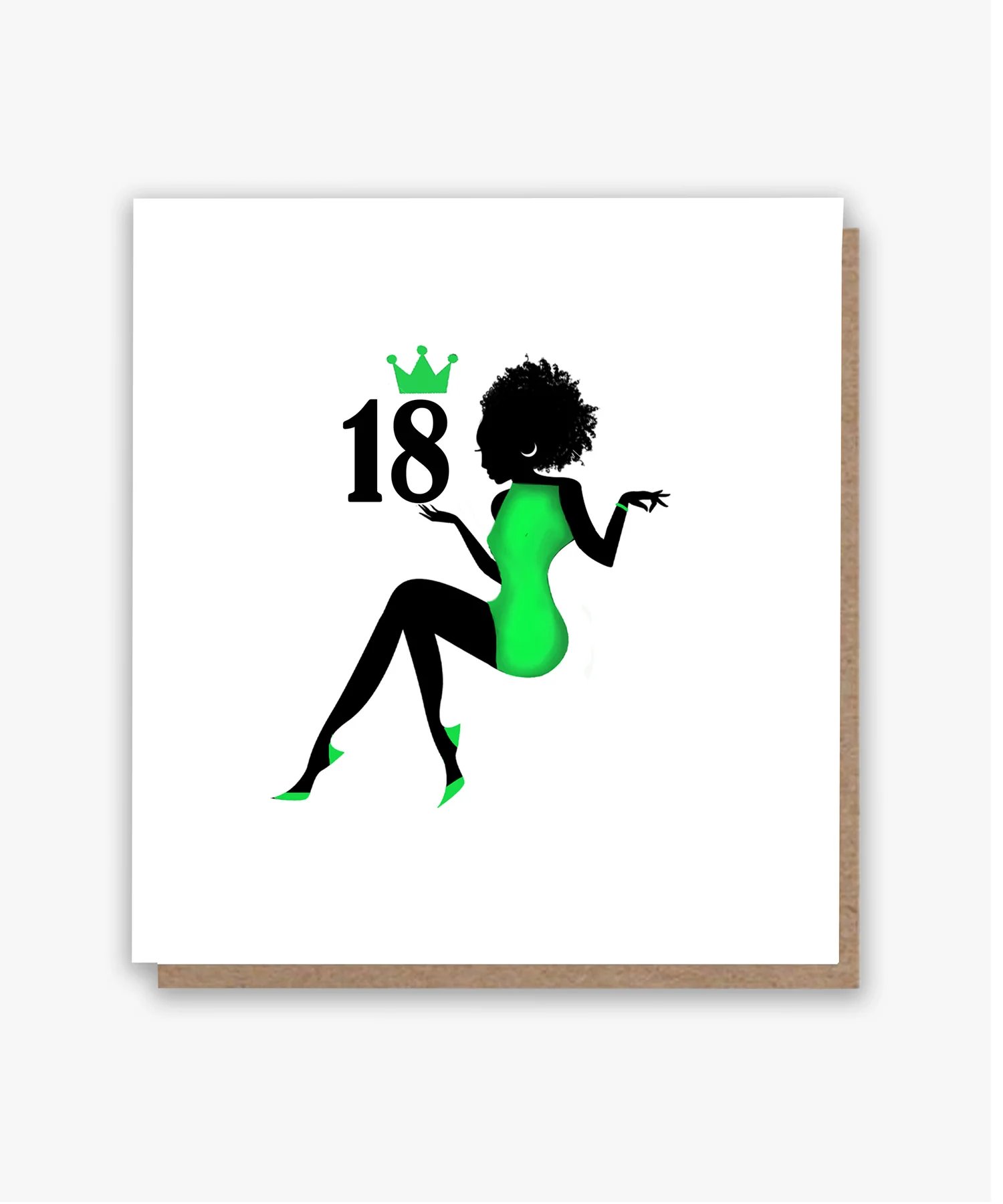Happy 18th – Green Dress Card