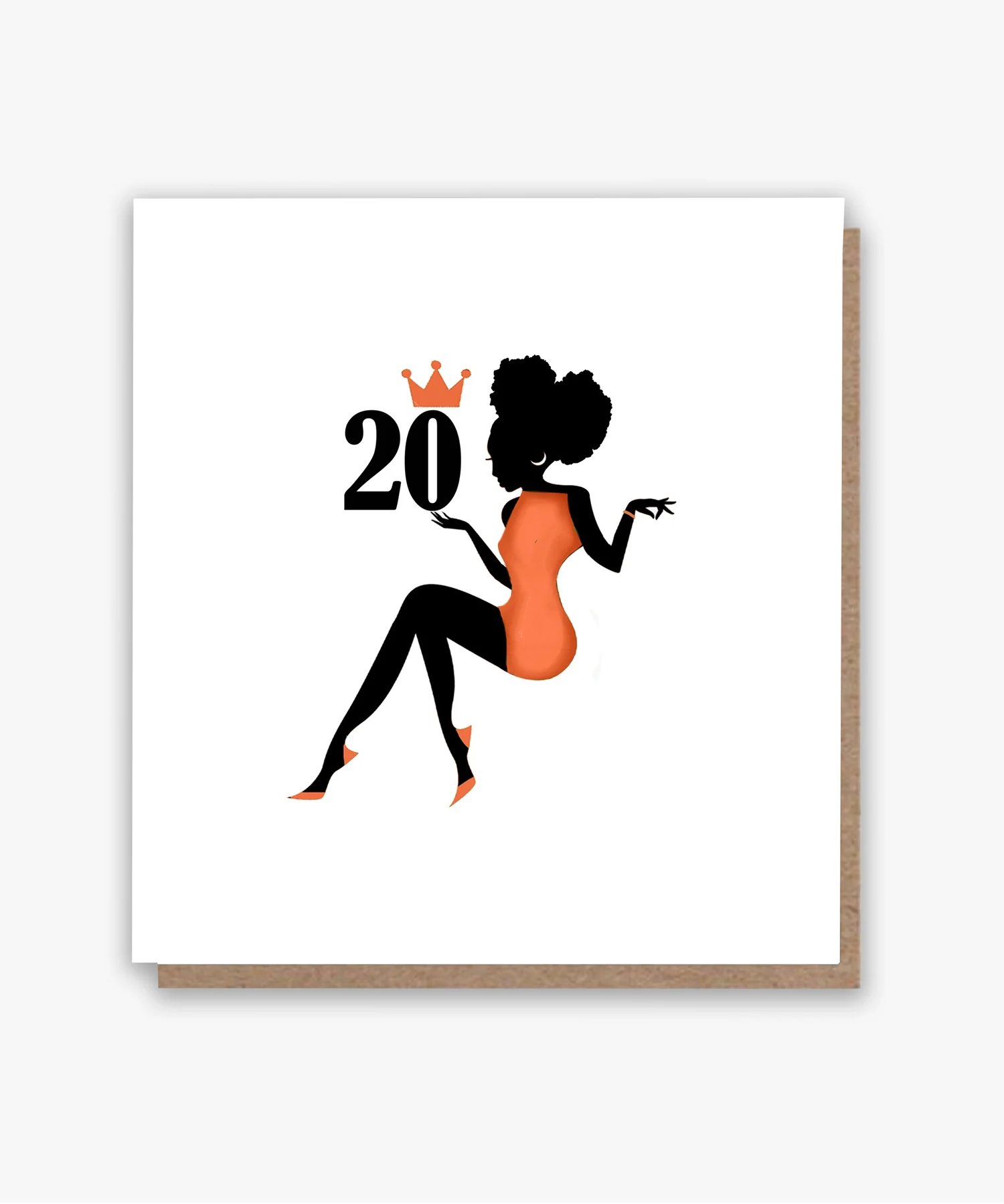 20! Embracing Adulthood – Orange Dress Card
