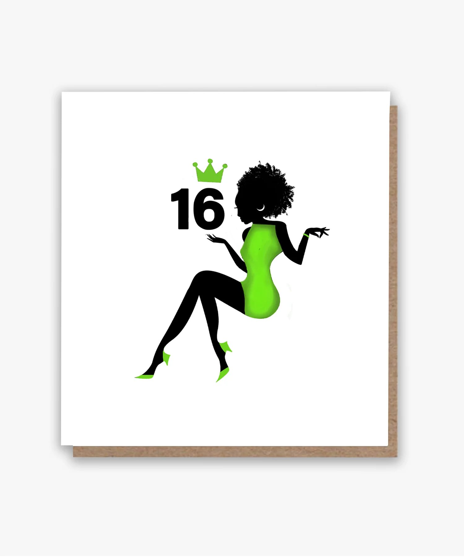 Sweet 16th – Green Dress Card