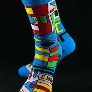 Sky Blue Ndebele - African Print socks