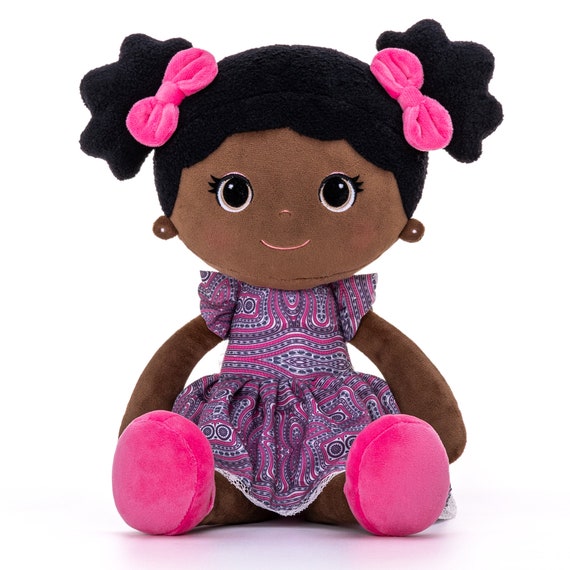 Personalised Black doll – Mabel (African print)