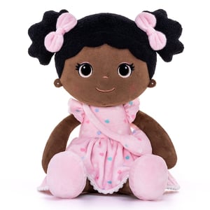 Personalised Black Doll - Mabel Doll ( Love Hearts )