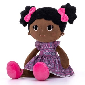 Personalised Black doll - Mabel (African print)