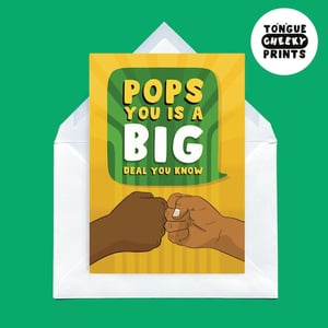 Black Father's Day Card, Black Dad Greetings, Father’s Day Card, Funny Dad Card, You’re A Big Deal, Fist Bump, Gift For Him
