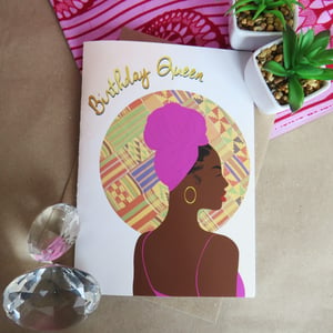 Black Girl Birthday Card | Black Girl with Head wrap