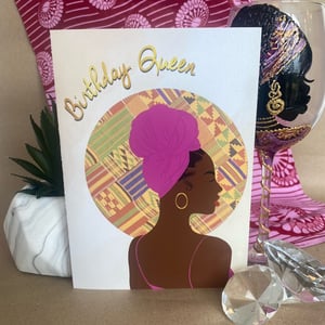 Black Girl Birthday Card | Black Girl with Head wrap