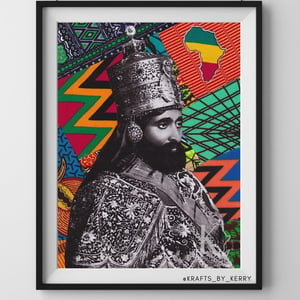 Krafts by Kerry Afrocentric Emperor Haile Selassie Art Print