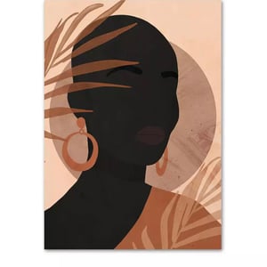 Black Afro Woman Canvas Wall Art Decor
